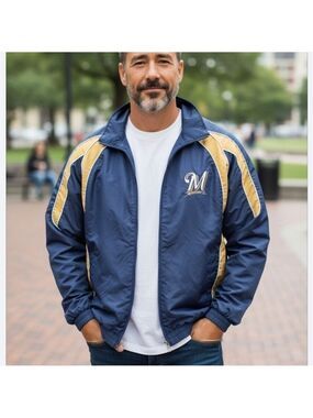 Milwaukee Brewers Jacket Large Genuine Merchandise #JAC17